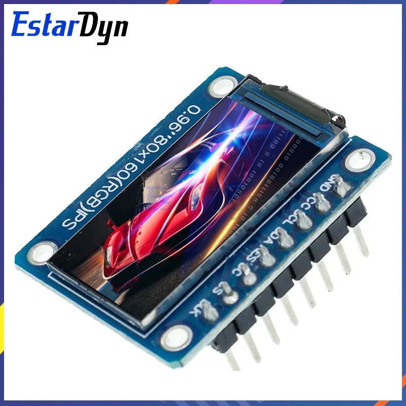 0.96" TFT LCD Display Module - 160x80 Full-Color IPS Screen, ST7735S Driver, 3.3V SPI Interface for Arduino
