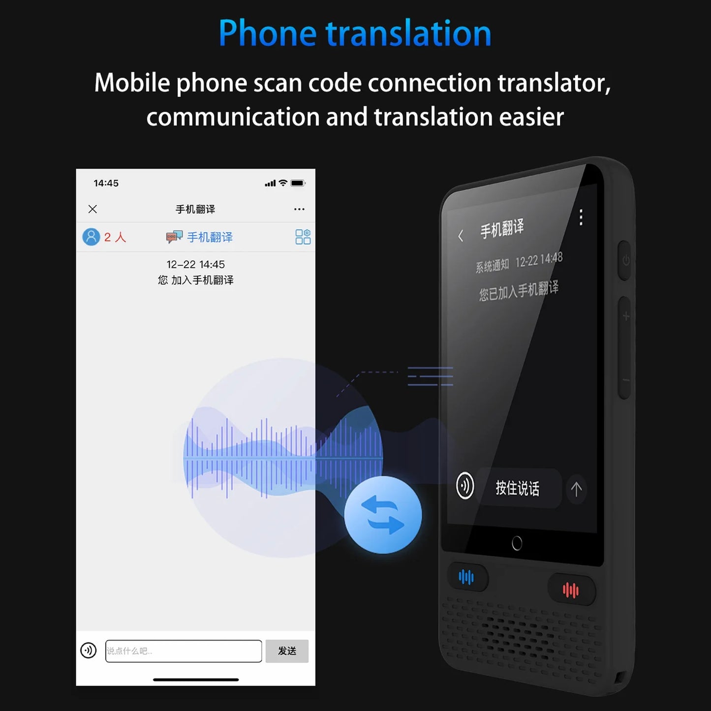 Portable S85 Language Translator Device – 138 Languages, Voice & Video Recording, Offline Translation Support