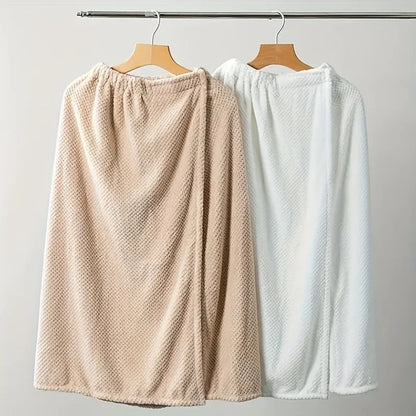 Women's Wearable Quick-Dry Bathrobe Towel – Soft 280gsm Spa Wrap with Contemporary Gnham Design
