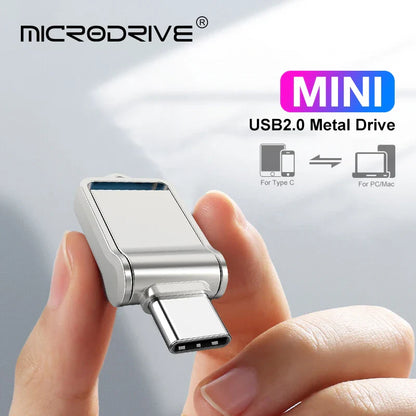 OTG Type-C Pen Drive – Mini Metal USB Memory Stick 32GB to 128GB for Smartphones & Huawei