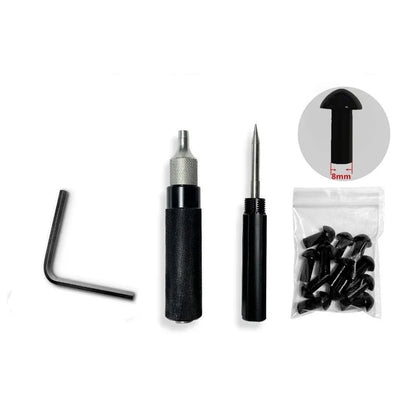 Car & Motorcycle Tire Repair Kit – Plugger Tools with Mushroom Plugs, Probe & Nozzle for Wheel Repair