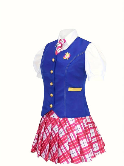 Princess Academy Cosplay Costume Set - Vest, Shirt & Skirt Three-Piece Halloween Uniform Outfit