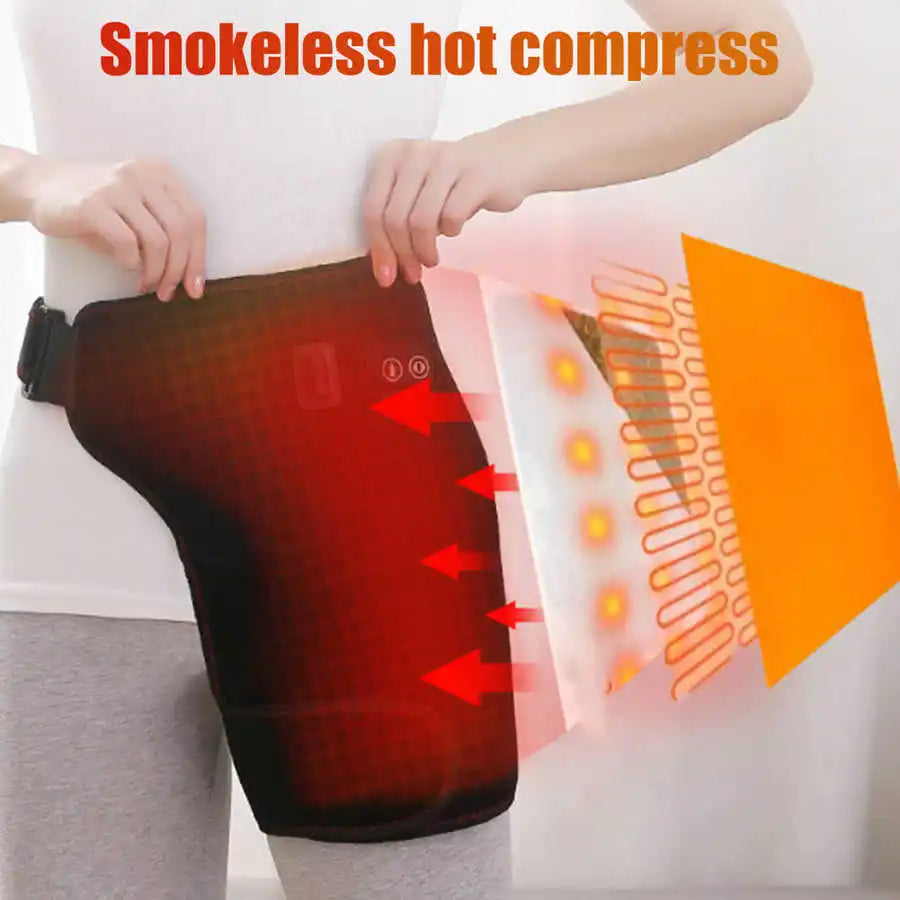 Heated Hip Groin Brace – Flexible & Portable Thigh Support for Muscle Relaxation and Pain Relief