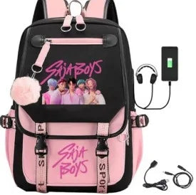 KPop Demon Hunters Print Backpack — Large Capacity School Bag for Rumi, Mira & Zoey Fans, Casual Canvas Travel & Bookbag