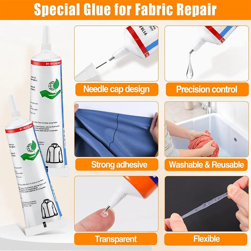 15/60ml Quick Dry Fabric Glue – Waterproof Seam Adhesive for Clothing, Textile Repair & Patching