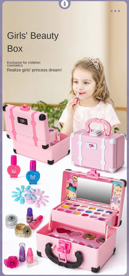 Children's Makeup Play Set – Princess Toy Kit with Lipstick, Eye Shadow, Nontoxic Cosmetics for Girls, Safe Pretend Play Toy