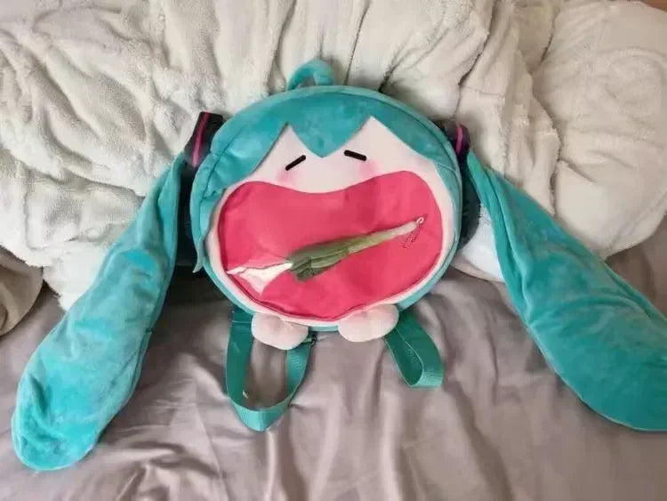 Hatsune Miku Shoulder Bag – Cute Anime Girl Plush Backpack, Kawaii Knapsack for Students & Kids Gifts