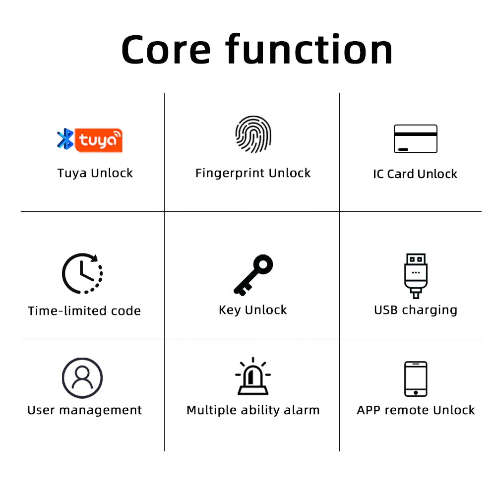 RAYKUBE Tuya BLE Fingerprint Digital Door Lock – Password, Key, IC Card & Smartlife App Unlock
