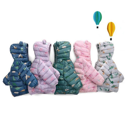 Baby Lightweight Hooded Down Jacket – Warm Zipper Coat for Boys & Girls (0-5 Years), Winter Outerwear Gift
