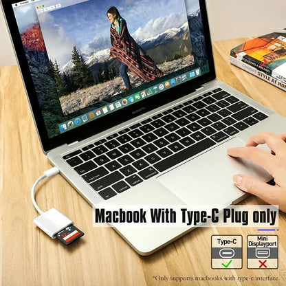 USB Type-C Card Reader to SD – Memory Converter for Huawei, Xiaomi, MacBook Pro/Air, Laptop & Phone