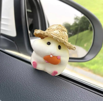 Cute Hamster Car Console Doll – Fun Car Interior Pendant & Cool Dashboard Decoration Accessory