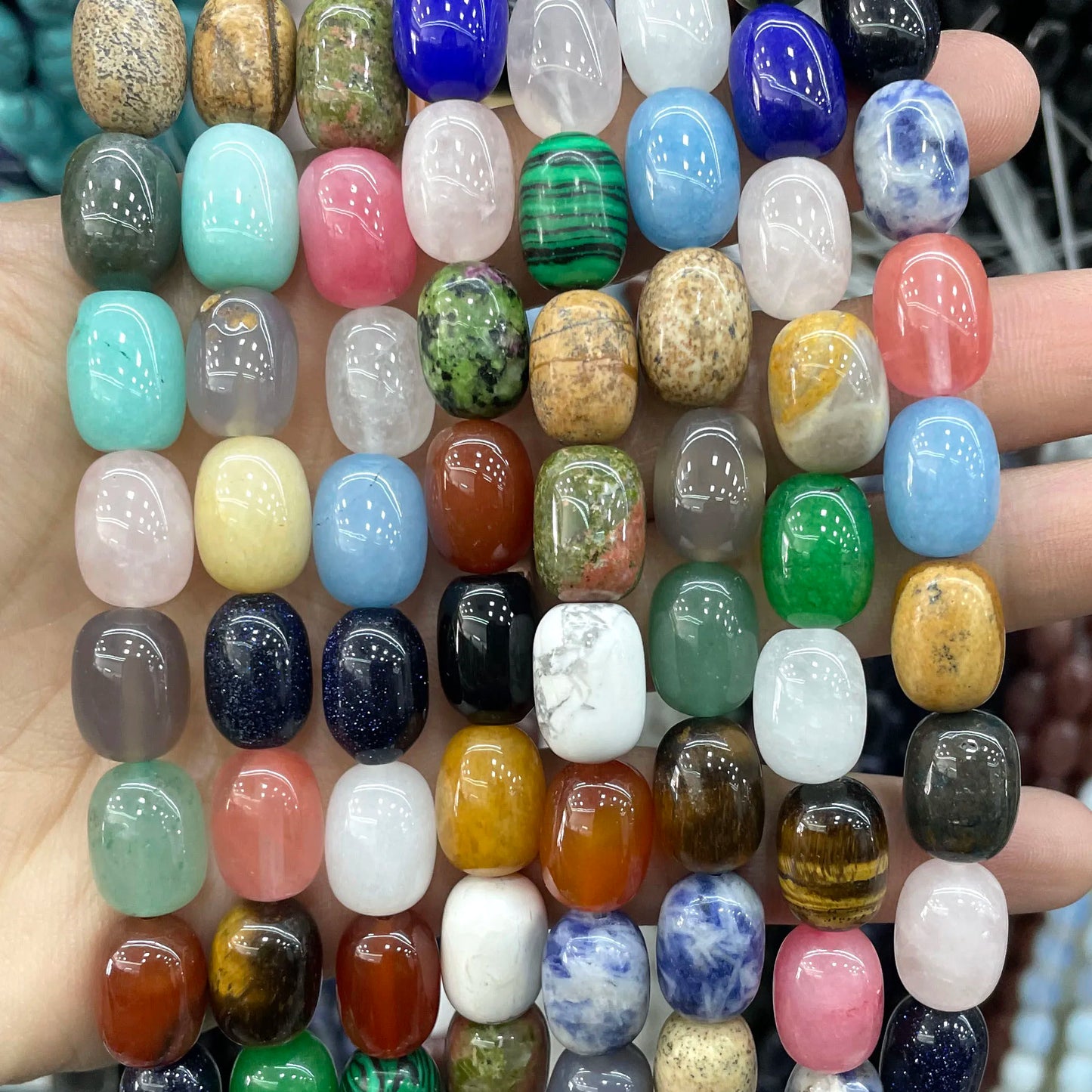 Natural Gemstone Beads - Agate Quartz Turquoise Faceted Rondelle Spacer Beads for DIY Jewelry Making & Bracelets