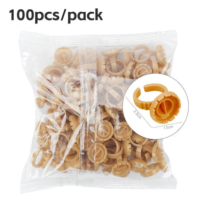 AILEISHI 100PCS Disposable Eyelash Glue Cup Rings – Lash Extension Pigment Holder Tattoo Makeup Tools