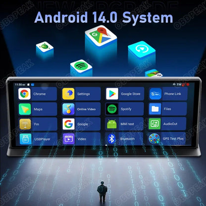 K60 Pro 11.3" Dash Cam — Android 14 AI Screen with 4G+64G, WiFi, GPS, CarPlay & Android Auto Rearview Mirror Recorder
