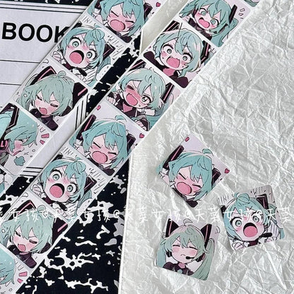 500pcs Hatsune Miku Stickers — 2.5cm Round Cartoon Labels, DIY Craft, Kids Gift & Decoration Supplies