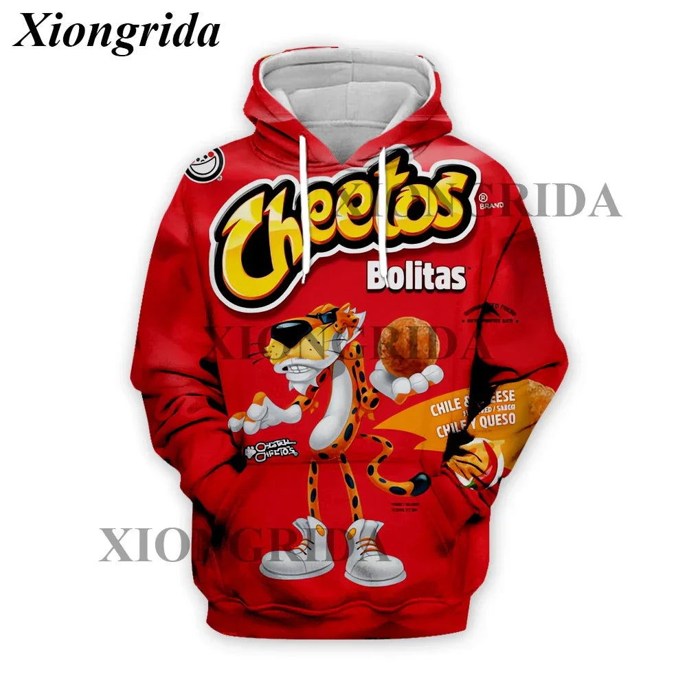 Novelty Hot Cheetos 3D Printed Hoodie — Unisex Harajuku Sweatshirt Pullover S-5XL