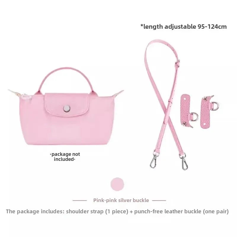 Leather Replacement Crossbody Bag Strap for Longchamp Mini — Earthy Color Shoulder Strap, No Punching Needed