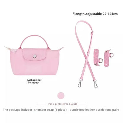 Leather Replacement Crossbody Bag Strap for Longchamp Mini — Earthy Color Shoulder Strap, No Punching Needed