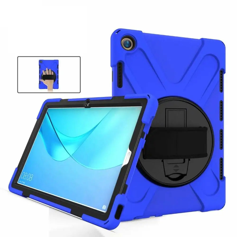Huawei MediaPad M5 10.8 Case - 360° Rotating Hand Strap Shockproof Protective Stand Cover