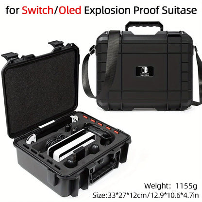 Explosion-Proof Hard EVA Suitcase for Nintendo Switch OLED - Waterproof Storage Bag with Shoulder Strap