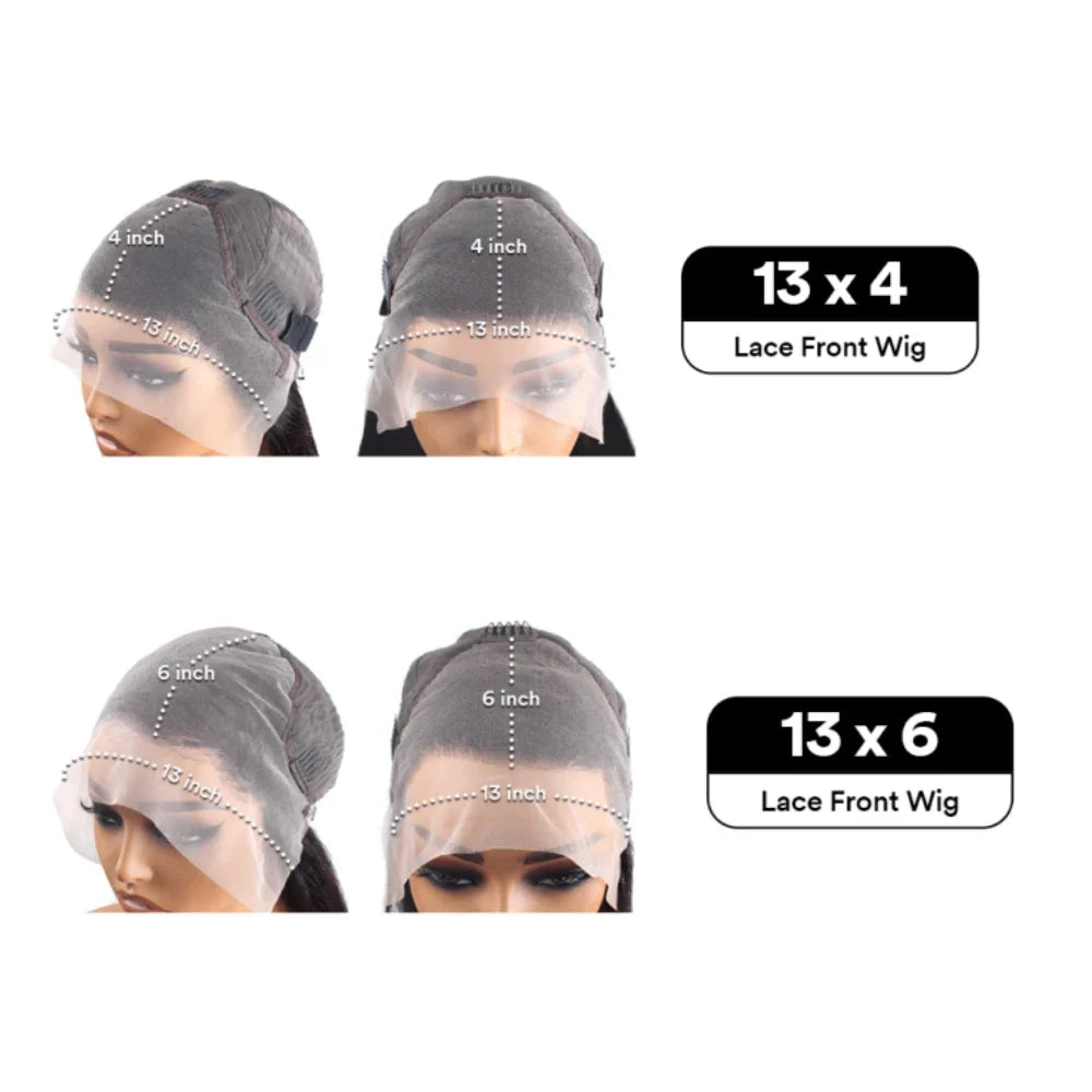 30-40 Inch Body Wave Lace Front Wig – 13x6 HD Transparent Human Hair, Pre-Plucked Glueless Water Wave for Women
