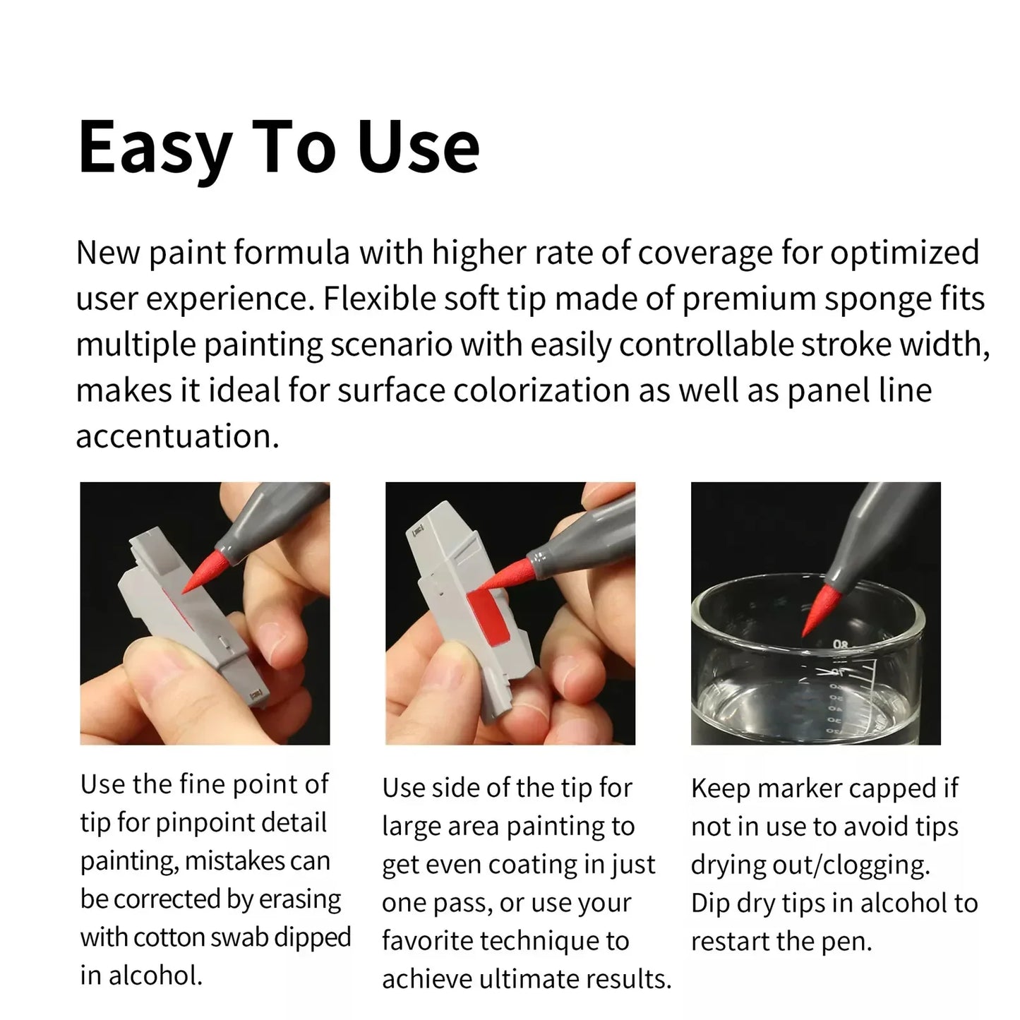 DSPIAE Water-Based Soft Tip Marker Set – Eco-Friendly Base & Metallic Color Model Paint Markers for Detailing & Crafting