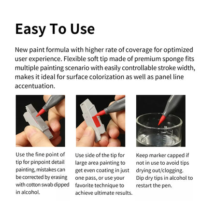 DSPIAE Water-Based Soft Tip Marker Set – Eco-Friendly Base & Metallic Color Model Paint Markers for Detailing & Crafting