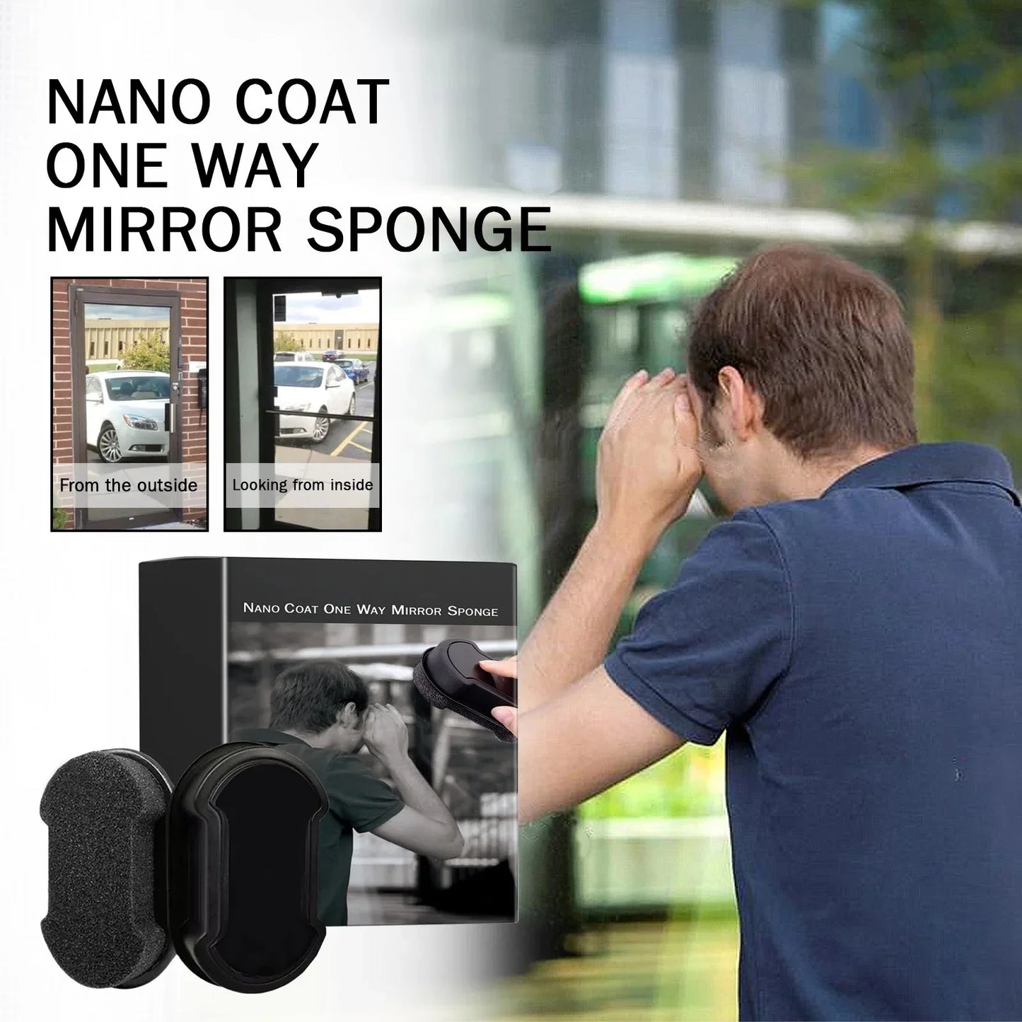 Anti-Peeping Glass Cleaning Sponge – Privacy & Light Isolation for Cars & Home