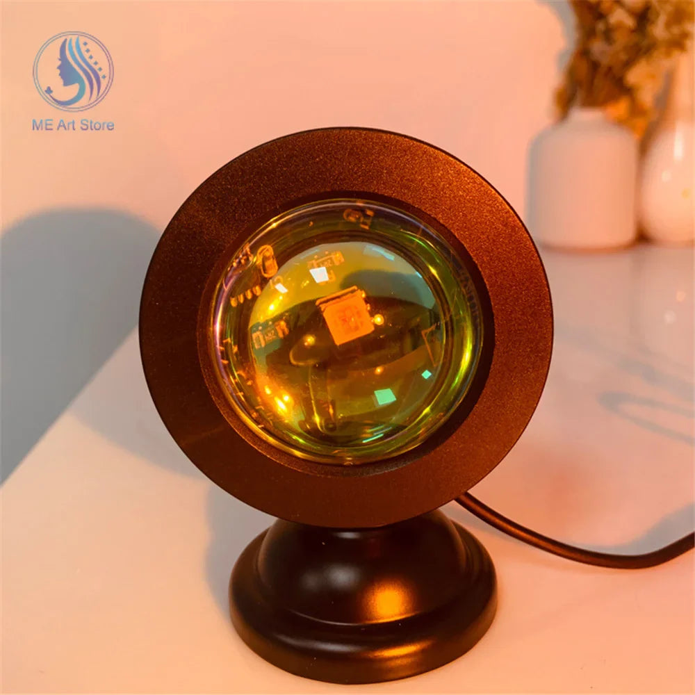 New Sunset Light with Earbuds & Remote Control – 16 Colors, Customizable Version