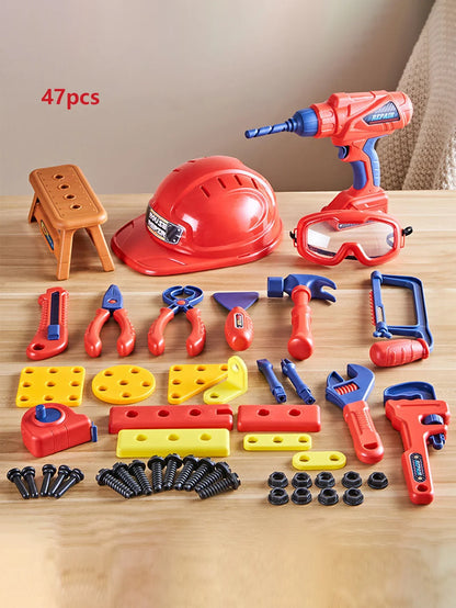 Children’s Toolbox Toy – Simulation Electric Drill & Repair Platform for Boys, Baby Screw Assembly Play Set