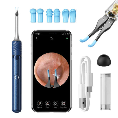Visual Ear Cleaner with Camera – 12MP Ear Wax Removal Tool with Ear Pick, Tweezers & 6 Ear Spoons for Ear Care