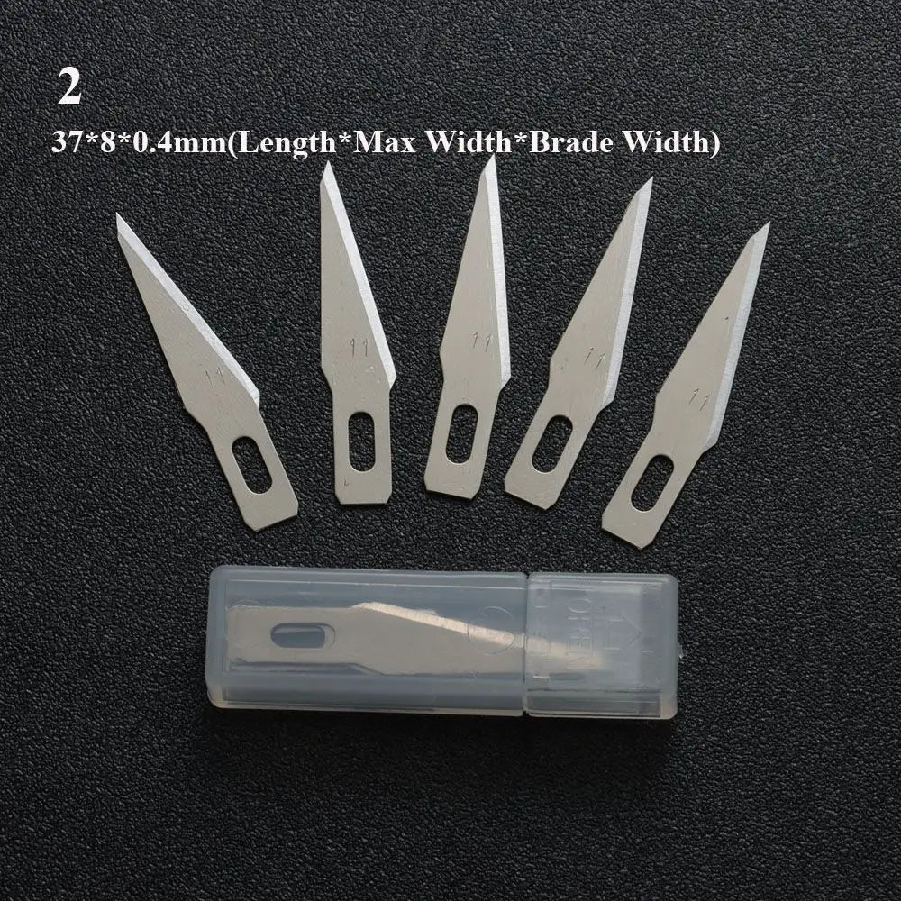 10pcs Non-Slip Metal Craft Knife Blades – Precision Engraving & Cutter Tools for PCB Repair & Mobile Phone Scalpel