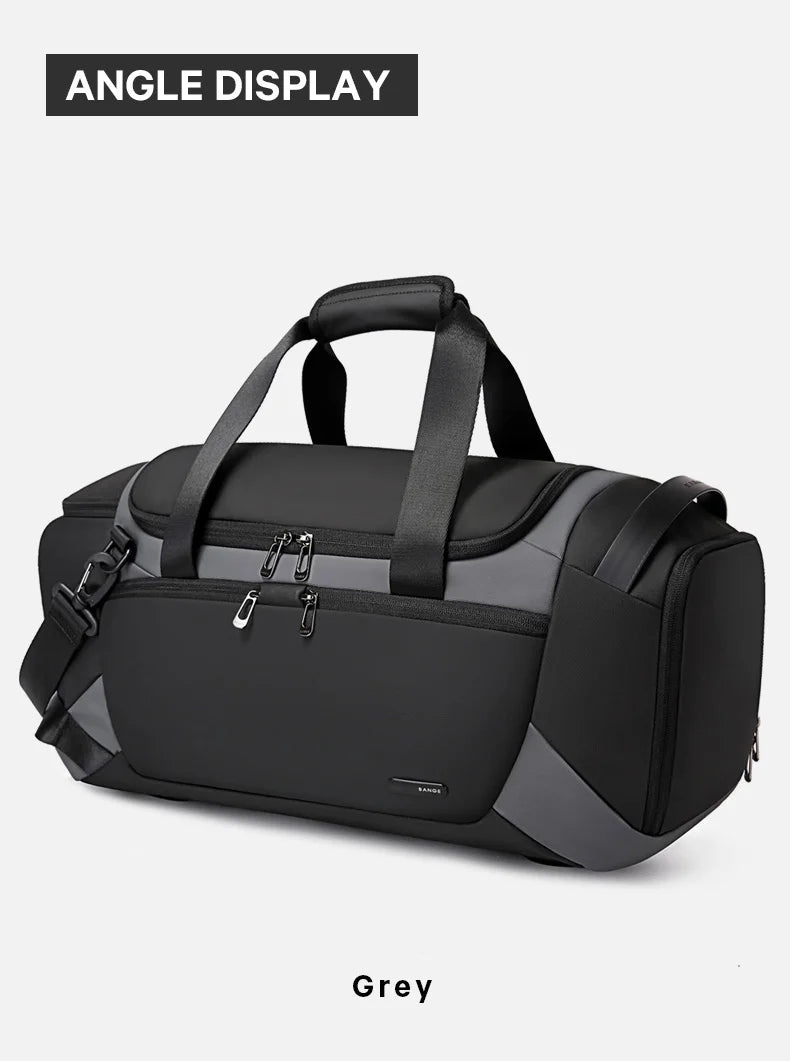 BANGE Waterproof Sports Gym Bag for Men - Fitness Training & Outdoor Dry Wet Separation Travel Bag
