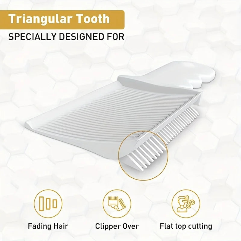 Men's Oil Head Comb - Hairdressing Assistant Tool for Flat Push Cutting, Limit Trimming, and Gradual Shaping - 1PC Spade Design