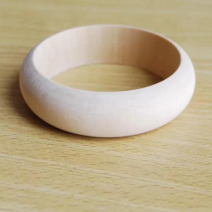 Women’s Elegant Natural Wood Square DIY Bracelet — Coffee Geometric Wooden Bangles Gift for Ladies