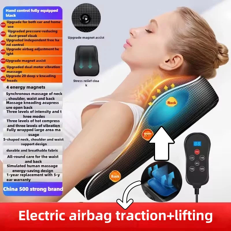 Electric Shiatsu Neck & Back Massager Pillow with Heating & Vibration – Manufacturer Direct Cervical Traction Body Massager for Car