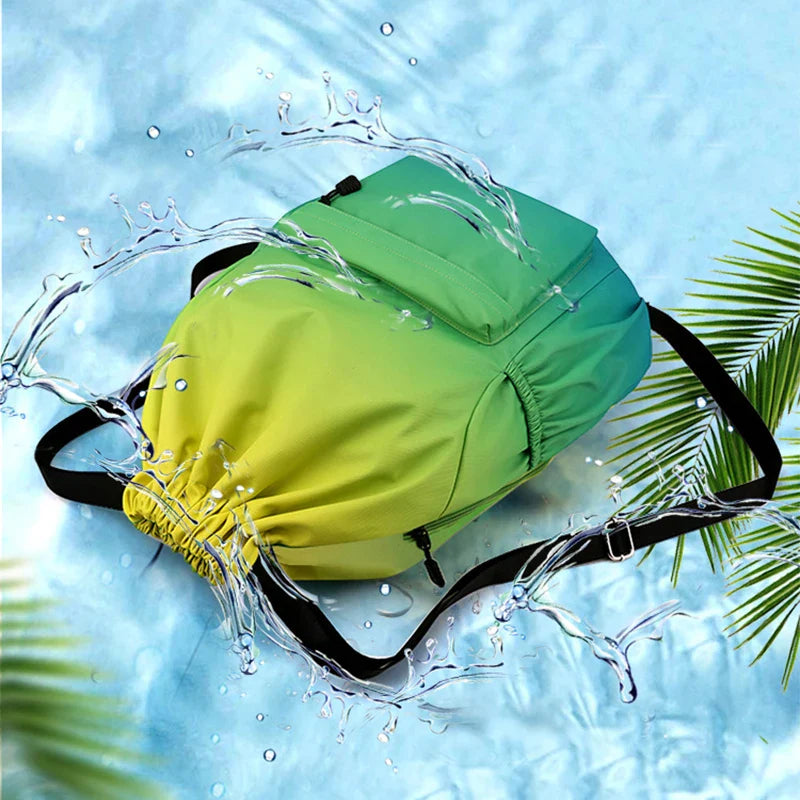 Bundle Pocket Waterproof Nylon Backpack — Portable Sports Bag for Outdoor, Camping, Swimming, Fitness, and School Use