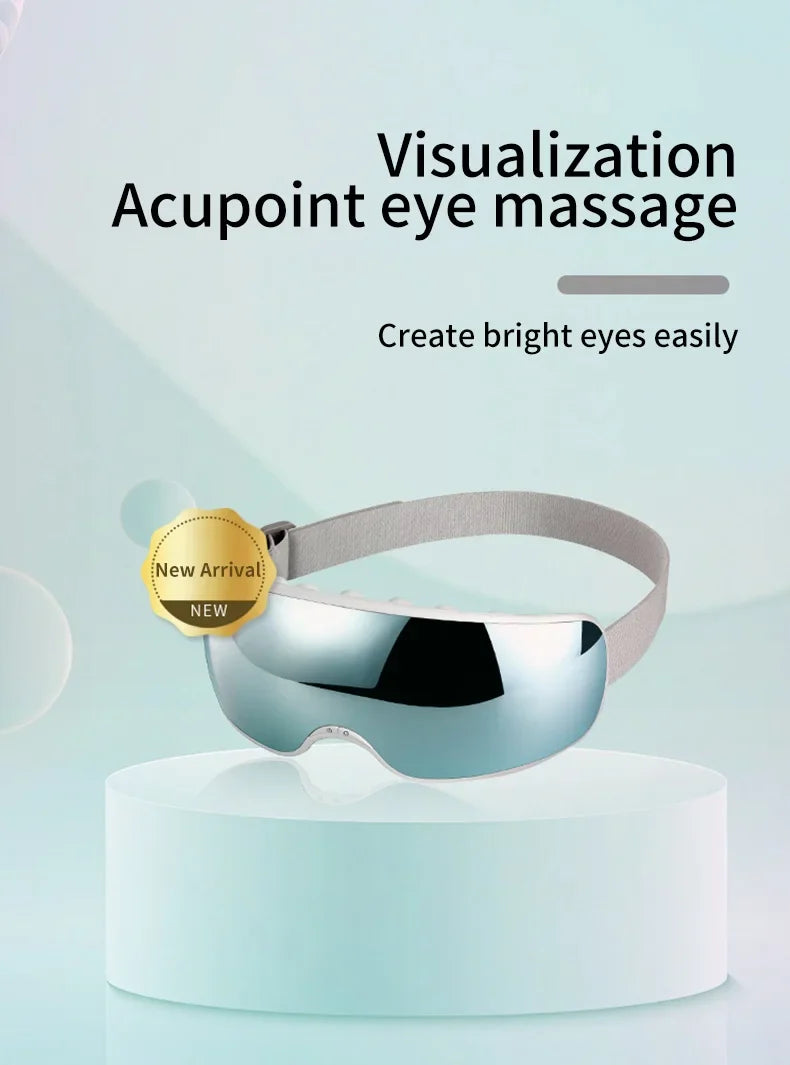 Eye Massager with Acupoint Vibration & Hot Compress | Bluetooth Music Eye Care Device