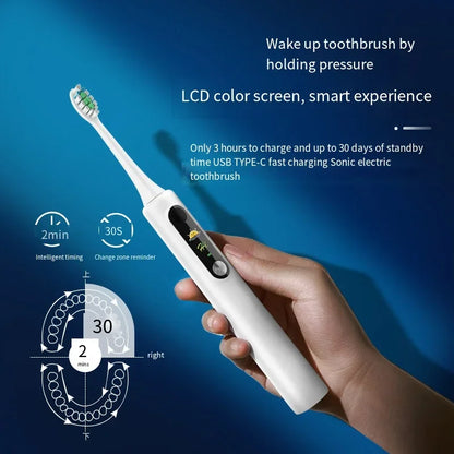 SOOENJOY Sonic Electric Toothbrush NB-1 — Smart LCD Display, DIY Mode, Automatic Teeth Cleaner for Adults