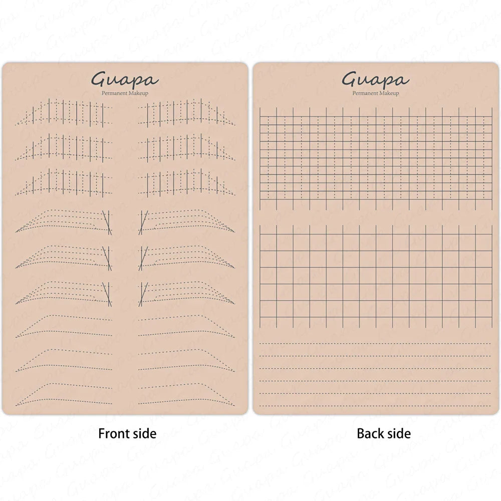 Silicone Practice Skin for Permanent Makeup — Double-Sided Latex Sheet with Brows Design for Hair Stroke Training