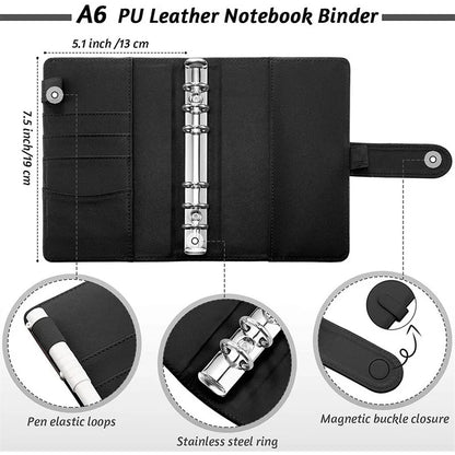 A6 Budget Binder Planner: 6-Hole Notebook Wallet with 8 Zipper Envelopes - Save Money Organizer & Cash System