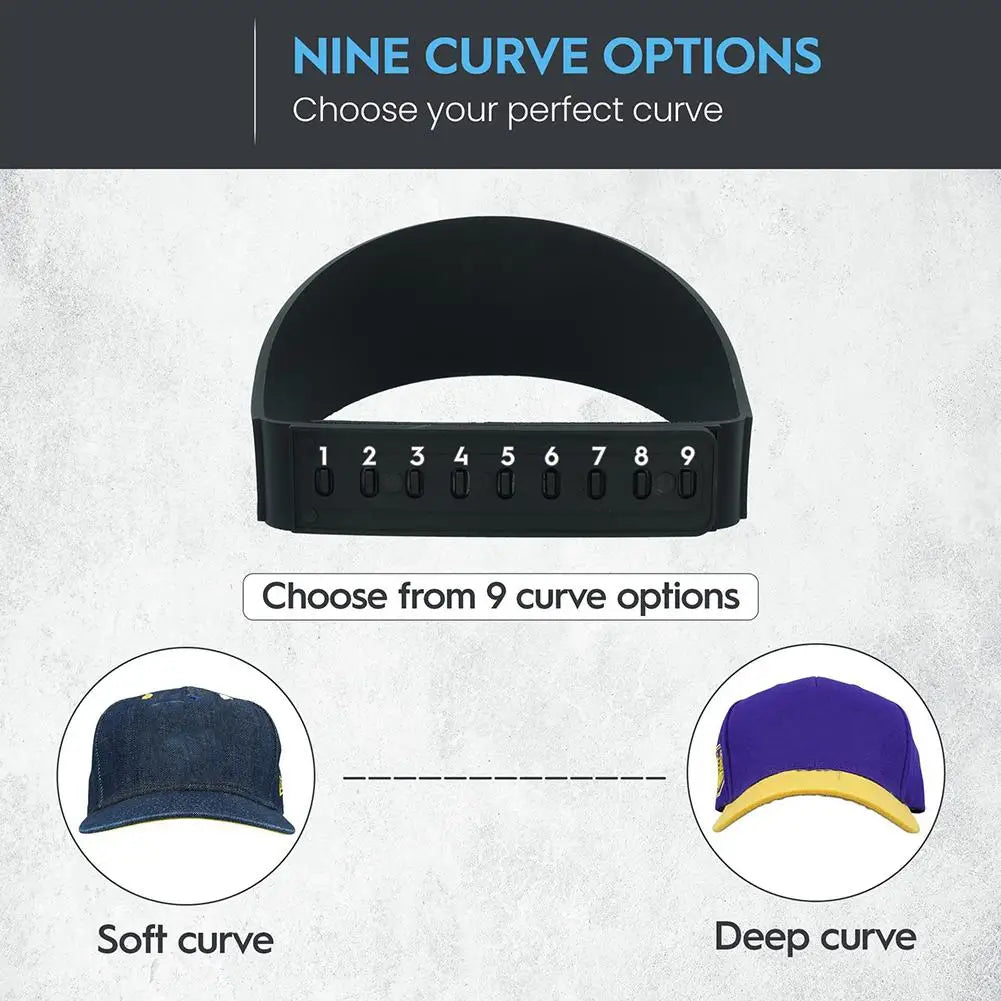 Reusable Adjustable Hat Brim Bender – No-Steam Baseball Cap Curving & Shaping Band