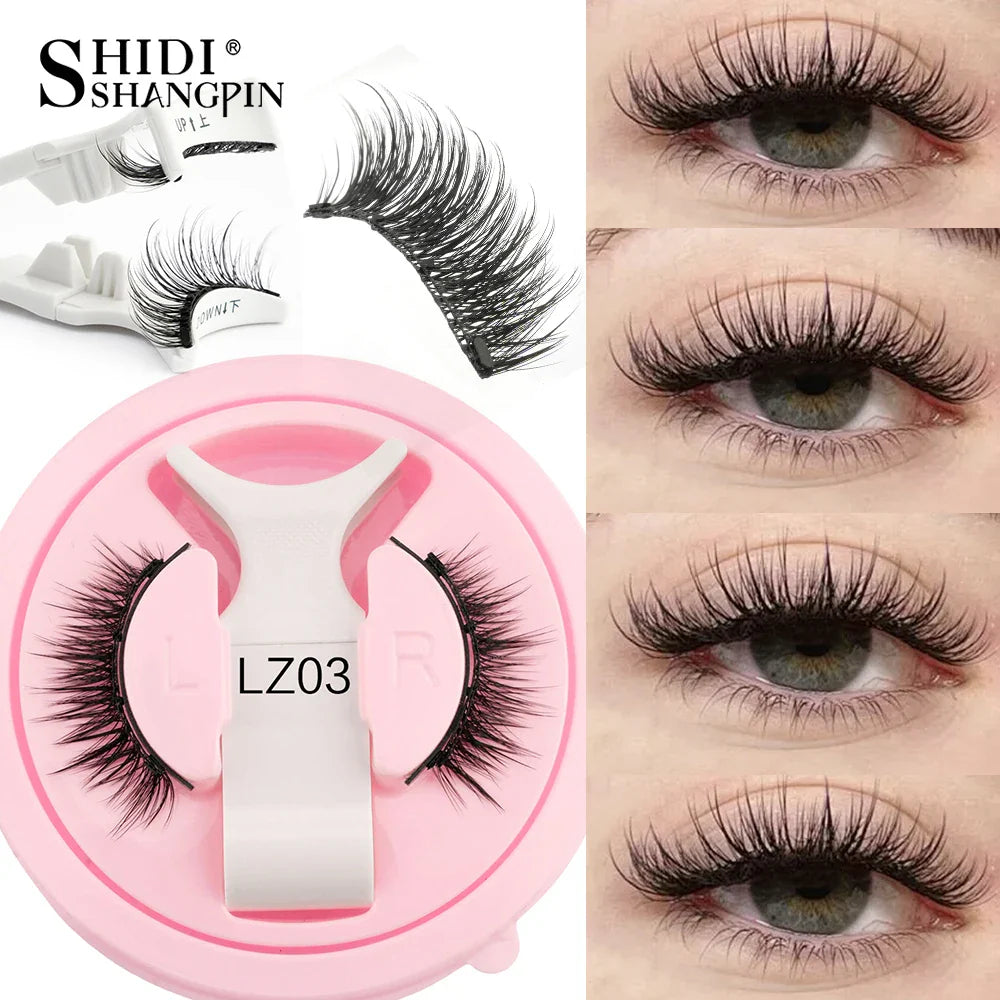 Reusable Magnetic Eyelashes Set – Natural Curly Fluffy False Lashes with Tweezers, No Glue Needed Makeup