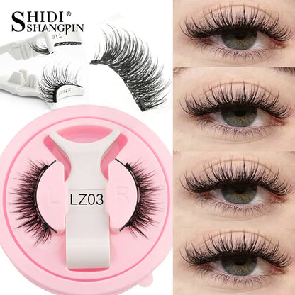 Reusable Magnetic Eyelashes Set – Natural Curly Fluffy False Lashes with Tweezers, No Glue Needed Makeup