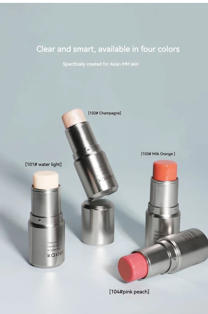KAXIER High Gloss Stick Highlighter Blush — Waterproof Shimmer Face Contour Illuminator & Brightening Rouge