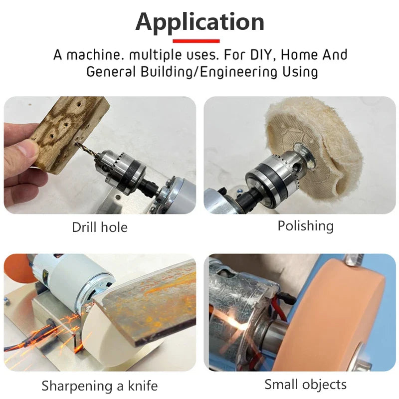 100W Double Table Grinder Machine — Electric Grinding Wheel for Coarse & Fine Polishing with Motorized Stone