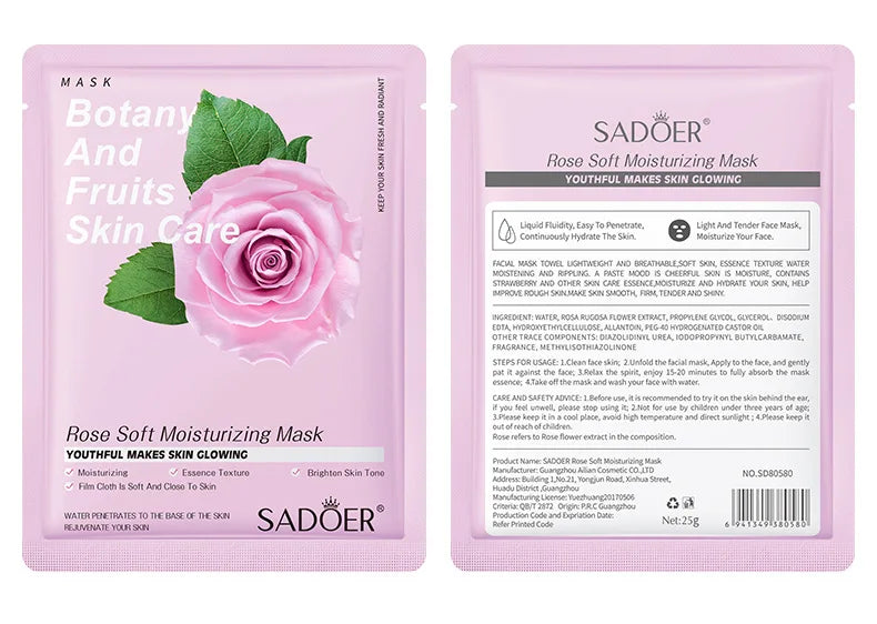 8PCS Natural Plant Facial Masks – Korean Skincare Hydrating, Moisturizing & Firming Face Care Set