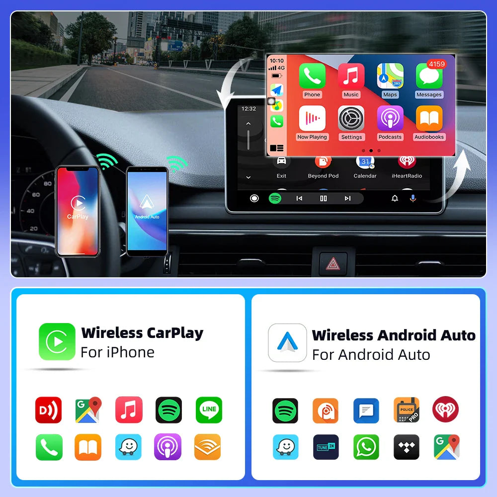 New 2-in-1 Wired to Wireless CarPlay & Android Auto Adapter – Smart Box with 5GHz WiFi, Fast Plug & Play Connection