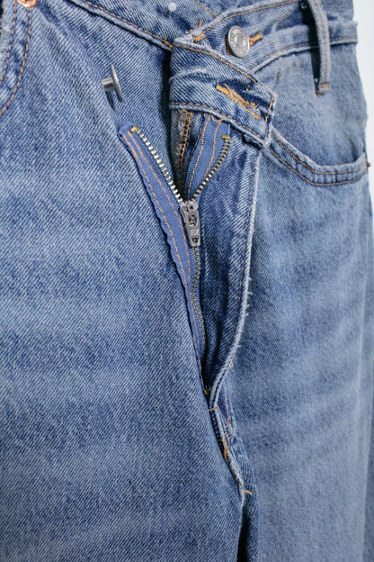 TRAF Women’s Basic Hundred Jeans — High Waist Asymmetric Wide-Leg Trousers, Casual Straight-Leg Fashion Jeans