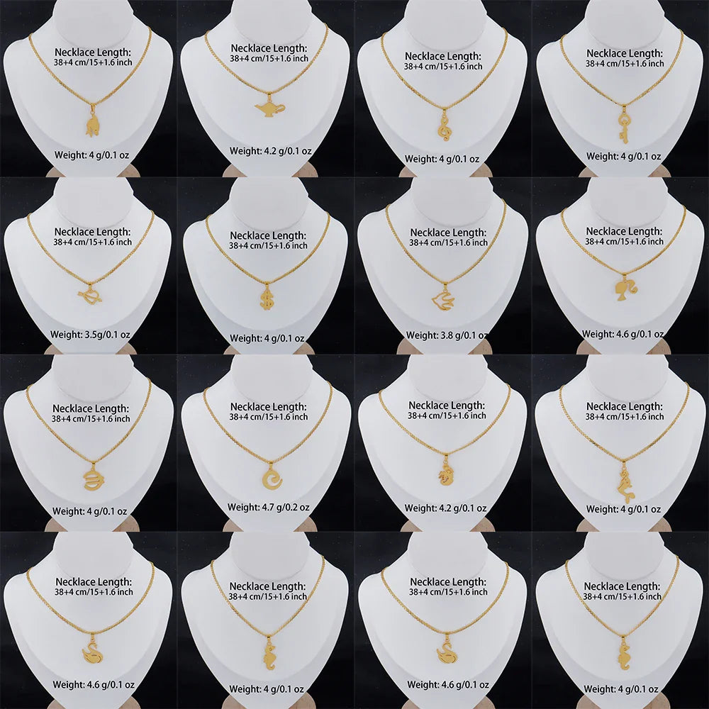 Luxury Gold Stainless Steel Letter Necklace – Minimalist Women’s Jewelry for Daily Wear & Gift